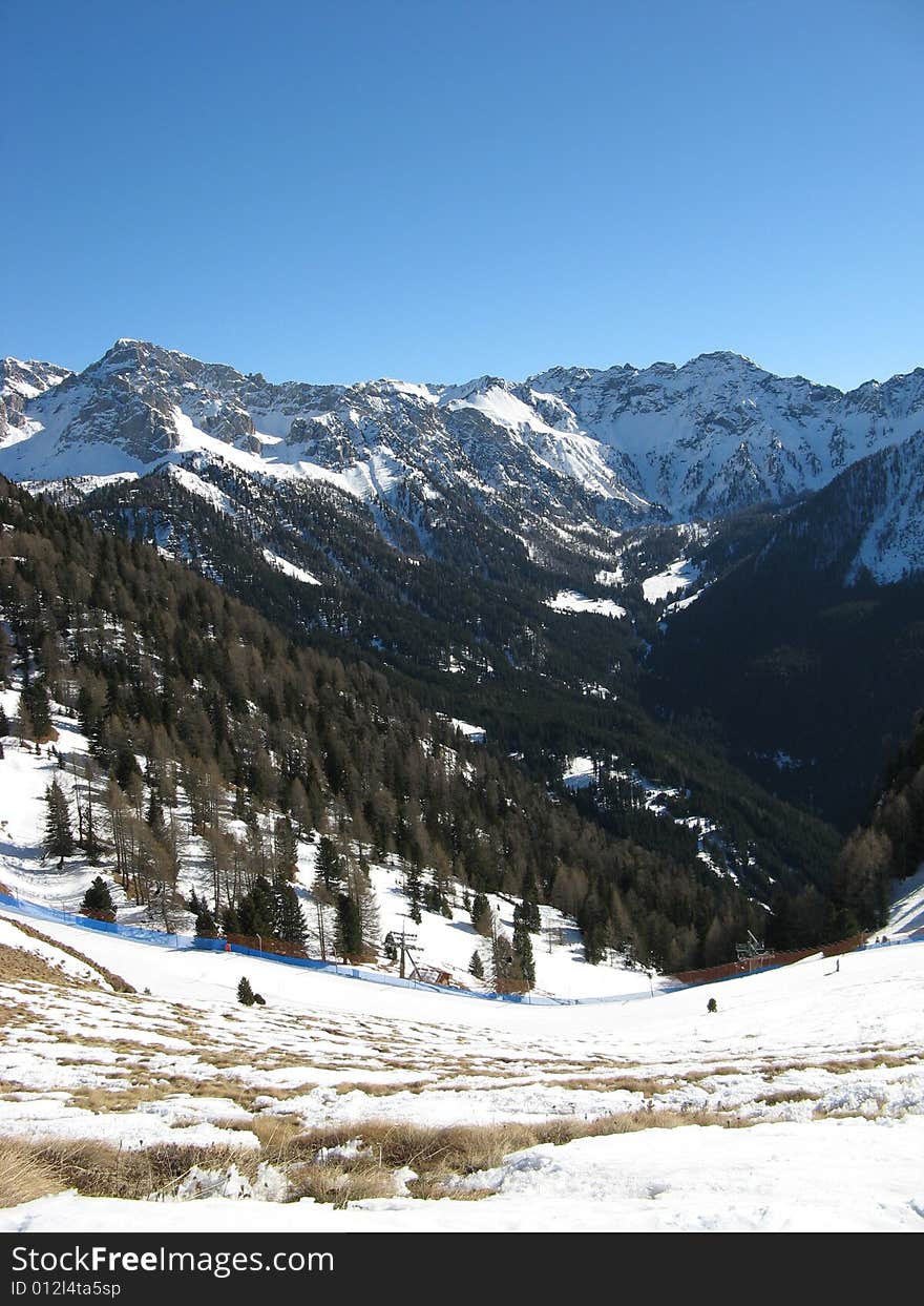 Mountain top in the dolomiti mountains