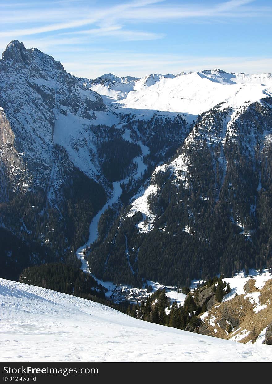 Mountain top in the dolomiti mountains