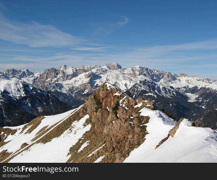 Mountain top in the dolomiti mountains