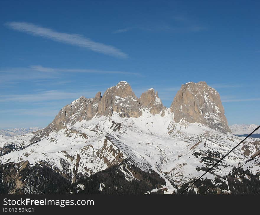 Mountain top in the dolomiti mountains