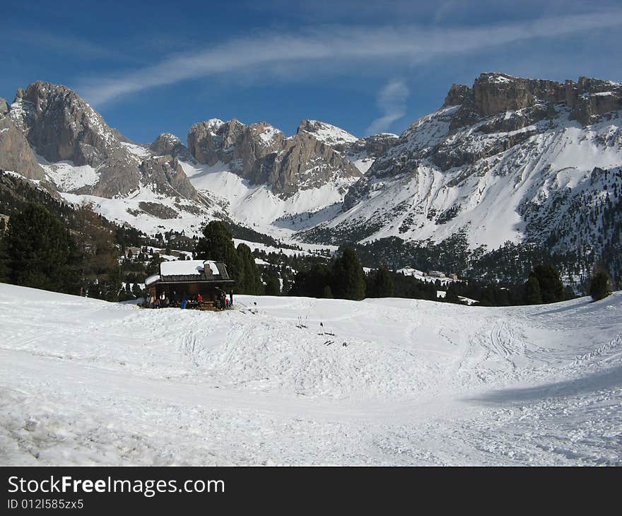 Mountain top in the dolomiti mountains