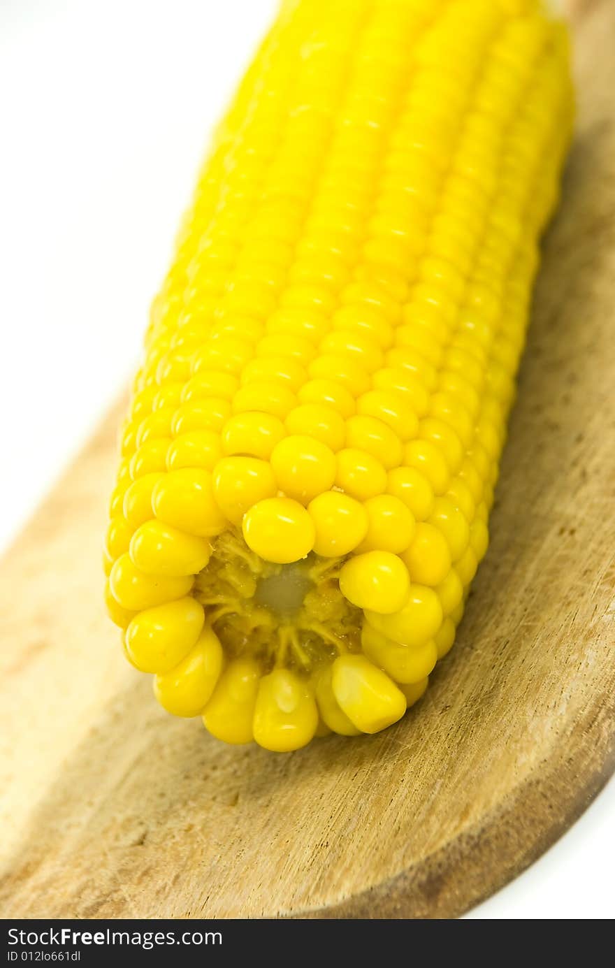 Sweet corn - cooked and salted.