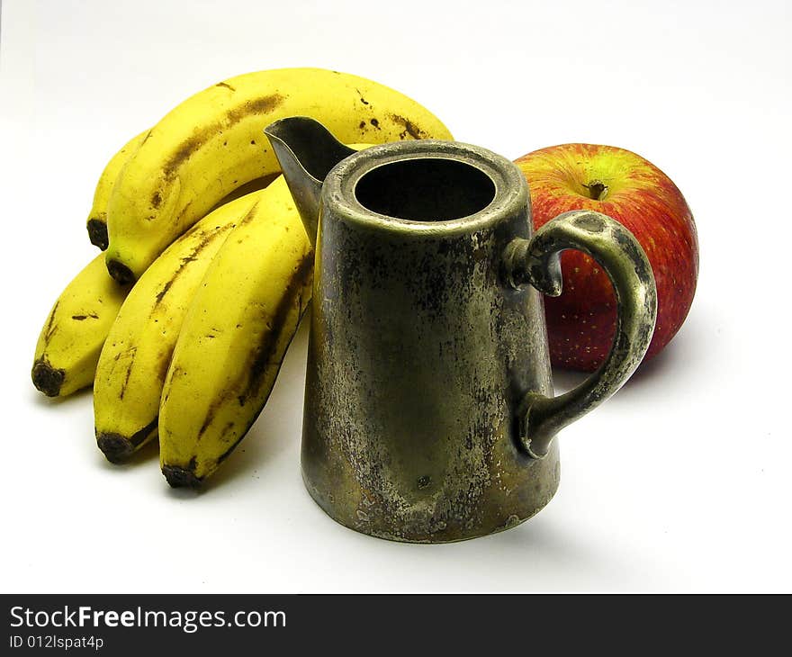 Banana, apple and coffee jar