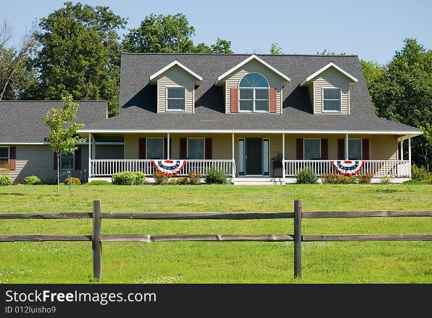 Modern american home front entrance