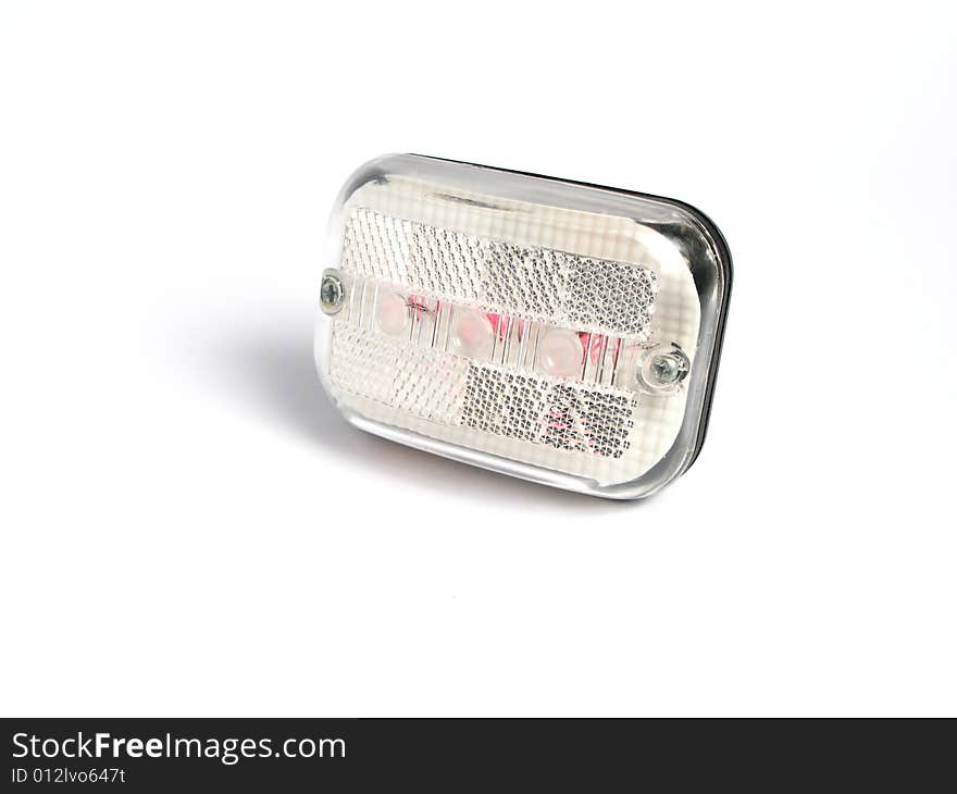 Red and white rear bicycle light