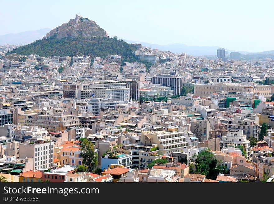 The view of Athens, Greece. The view of Athens, Greece