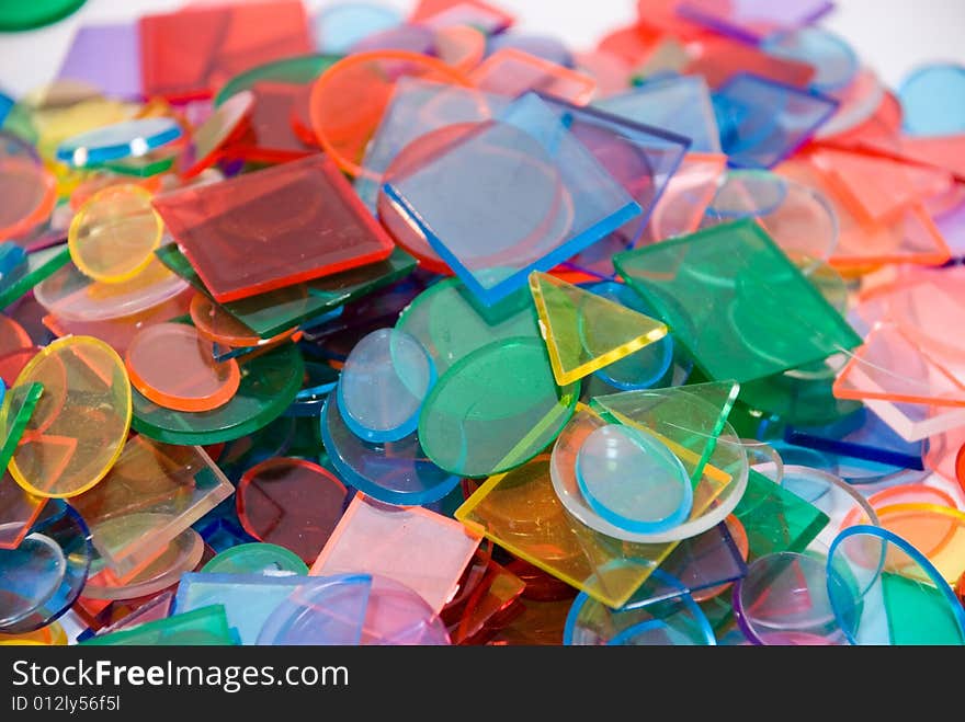 A group of glass forms spread around. A group of glass forms spread around