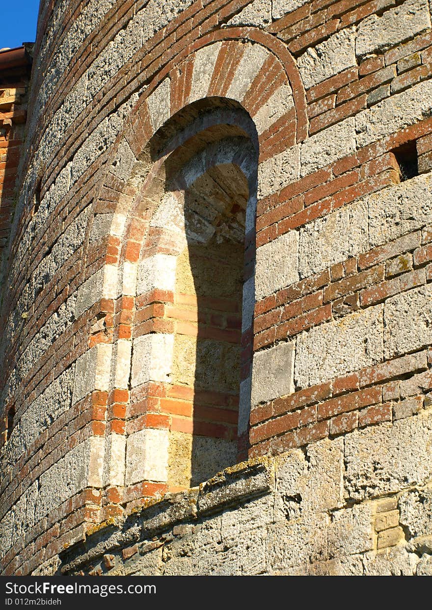 A beautiful detail of a window in Montesiepi hermitage. A beautiful detail of a window in Montesiepi hermitage