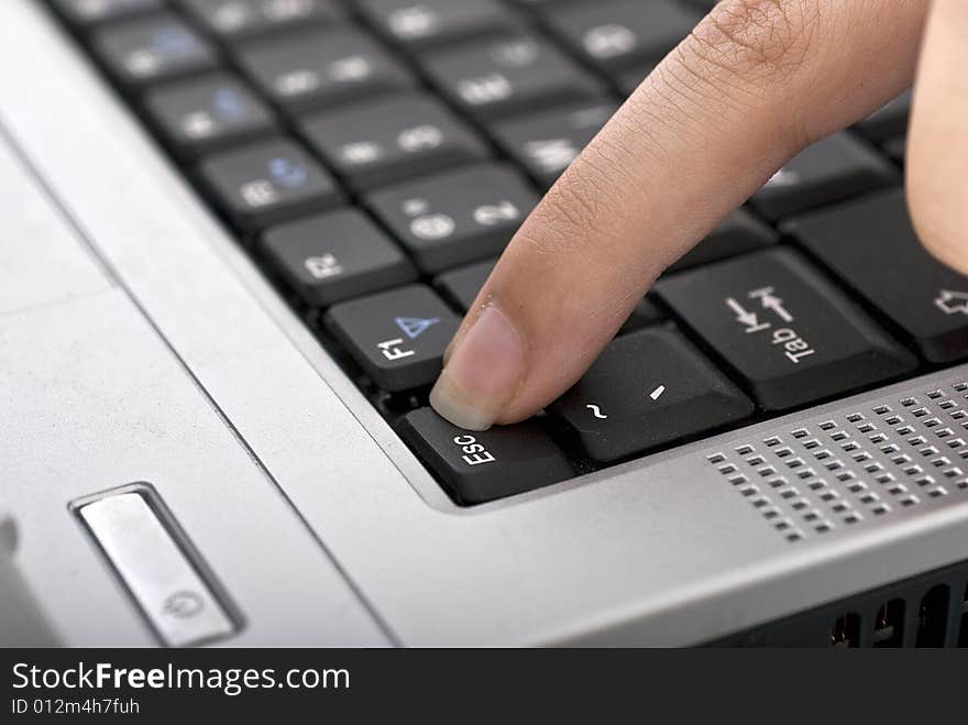 Woman typing on her laptop. Woman typing on her laptop