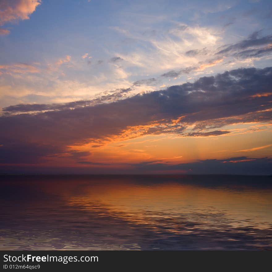 Colorful clouds in time of sunset