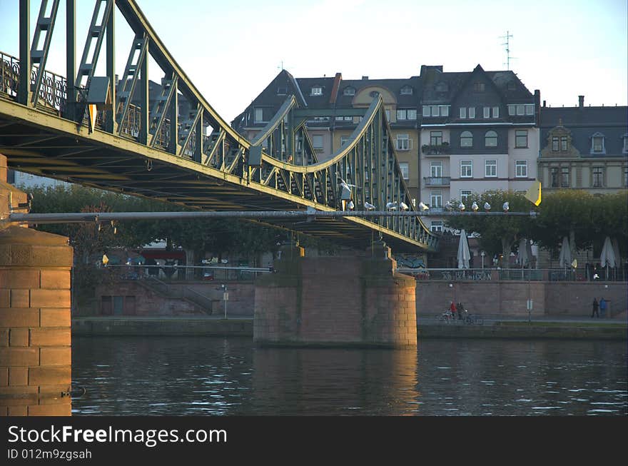 Bridge that crosses the River Main Frankfurt. Bridge that crosses the River Main Frankfurt.