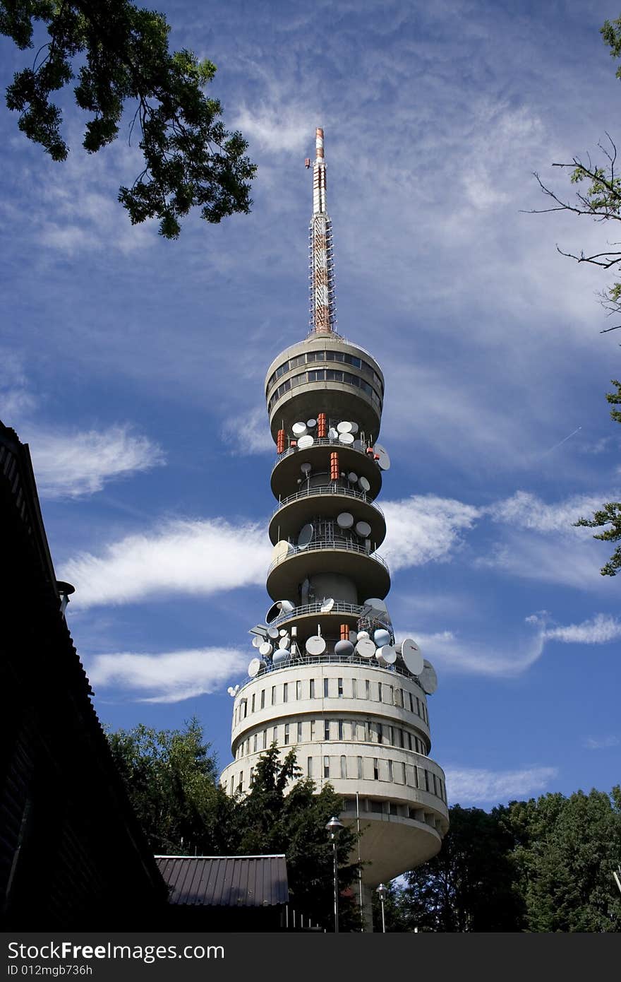 Radio and TV tower at hill Sljeme, Croatia. Radio and TV tower at hill Sljeme, Croatia.