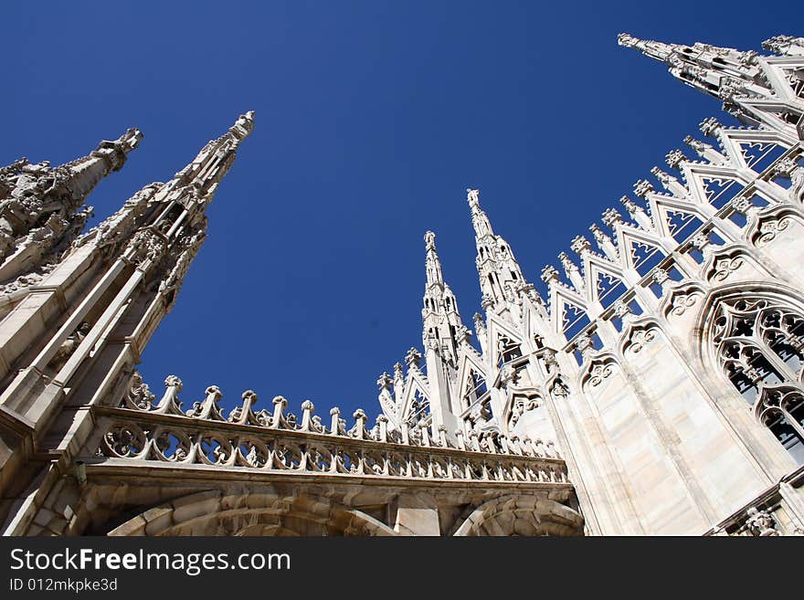 The Milan's Dome under a fantastic blue sky. The Milan's Dome under a fantastic blue sky