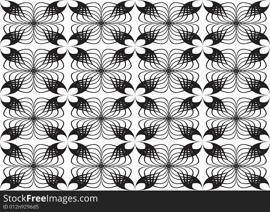 Seamless floral pattern in black and white. Seamless floral pattern in black and white