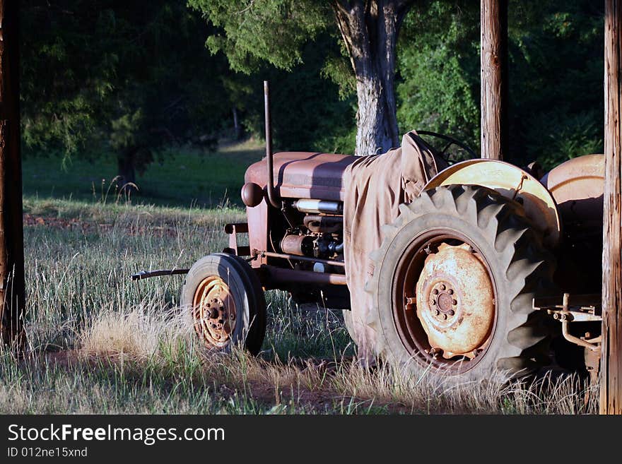 Tractor at the end of the day