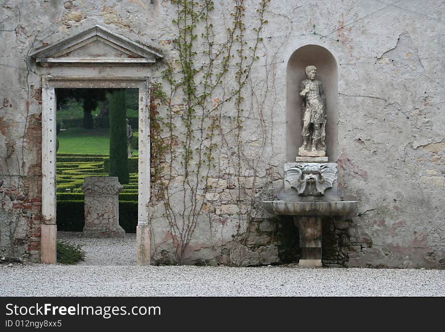 Entrance to Italian garden in Verona, Italy. Entrance to Italian garden in Verona, Italy