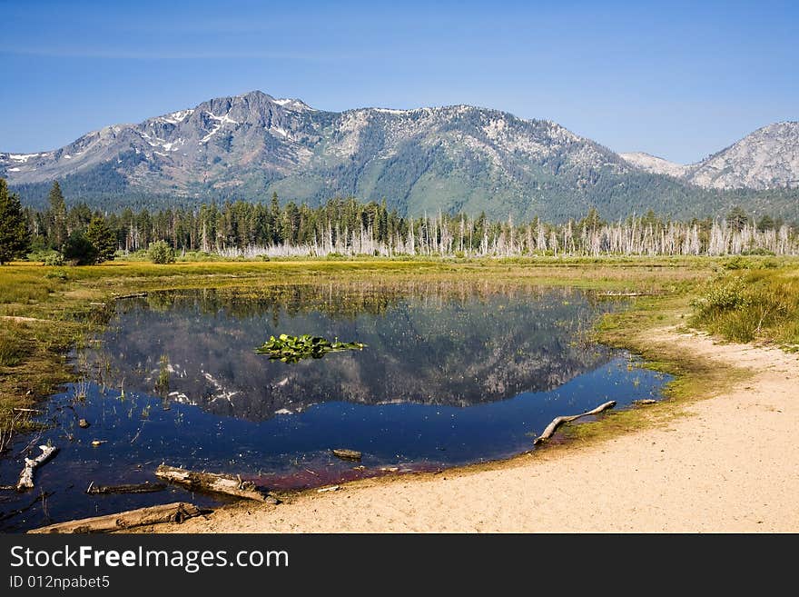 Mountain Reflection In Pond