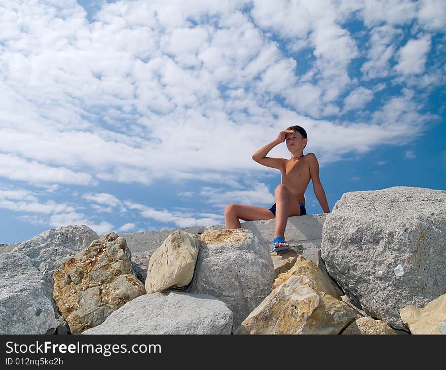 Child on stones