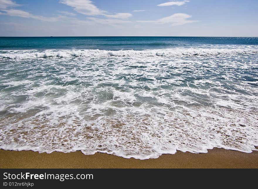 Sand, waves and sky on the Black Sea. Sand, waves and sky on the Black Sea