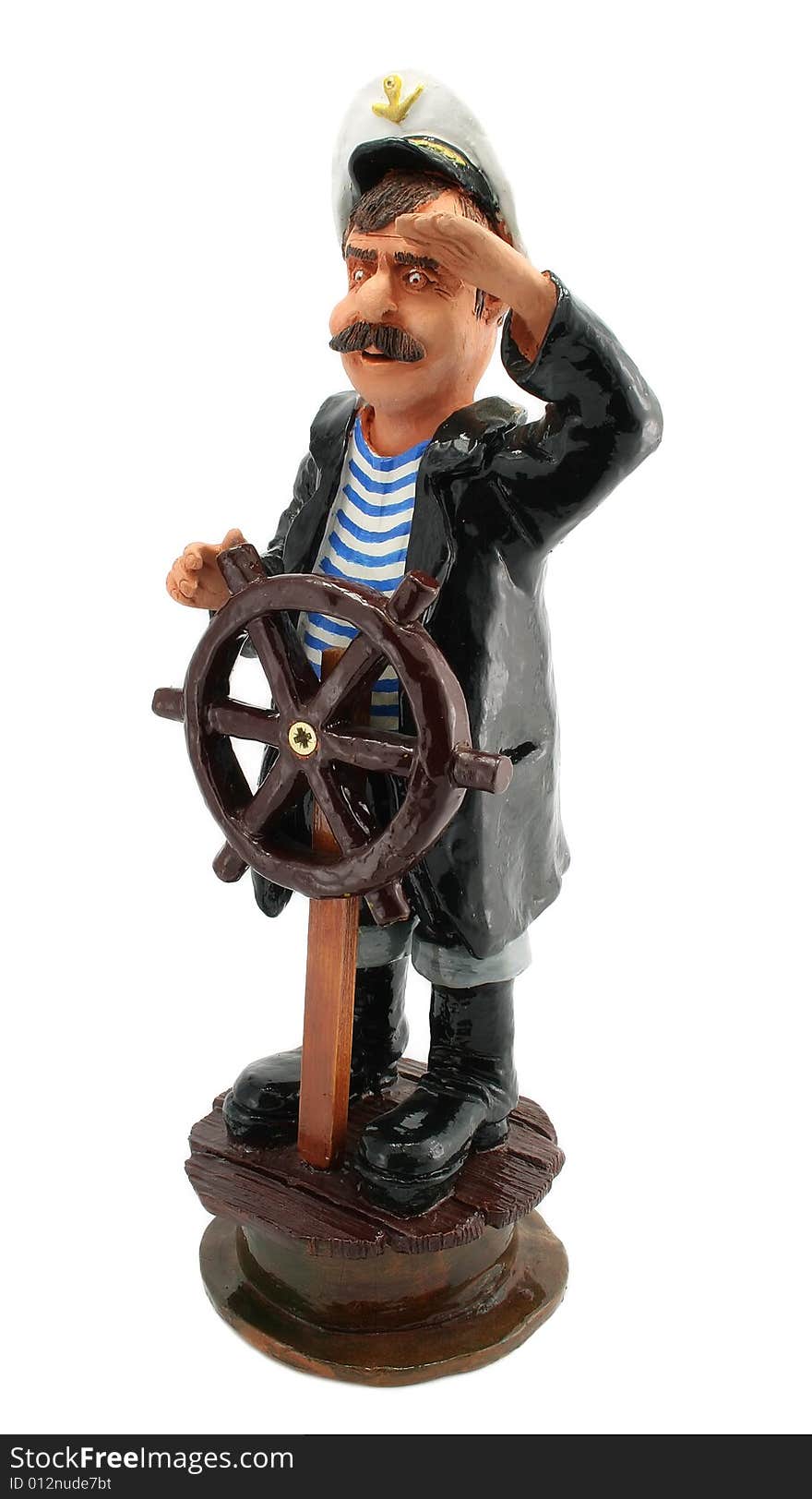 Captain with steering-wheel isolated