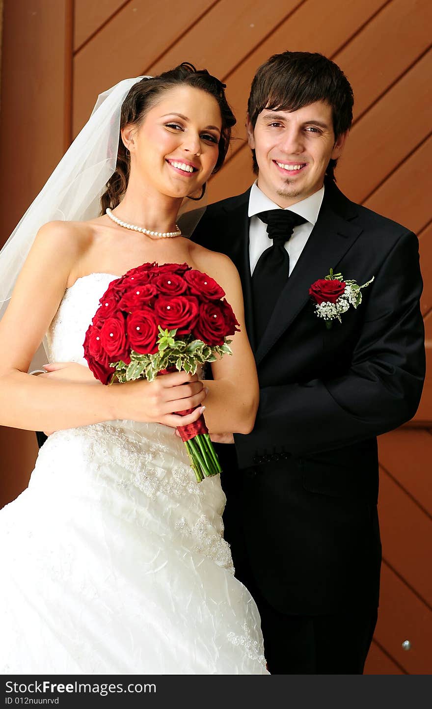 Portrait of bride and groom