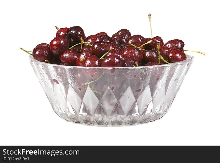 Bowl of fresh colorful cherries. Bowl of fresh colorful cherries