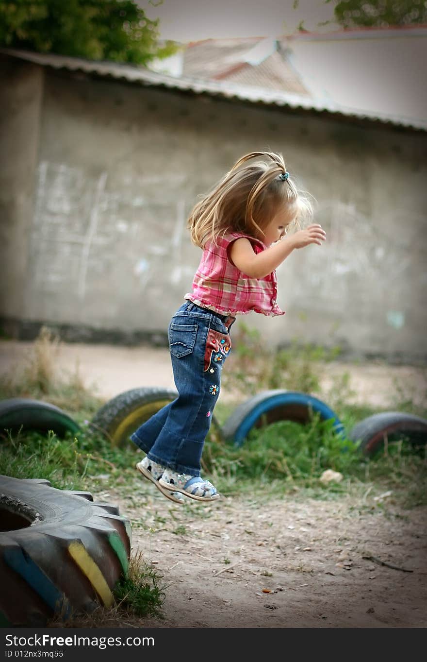 Portrait of the small beautiful girl. Portrait of the small beautiful girl