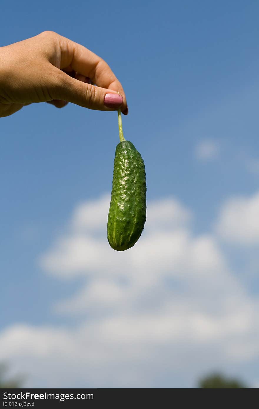 Big green cucumber somewhere in the sky. Big green cucumber somewhere in the sky