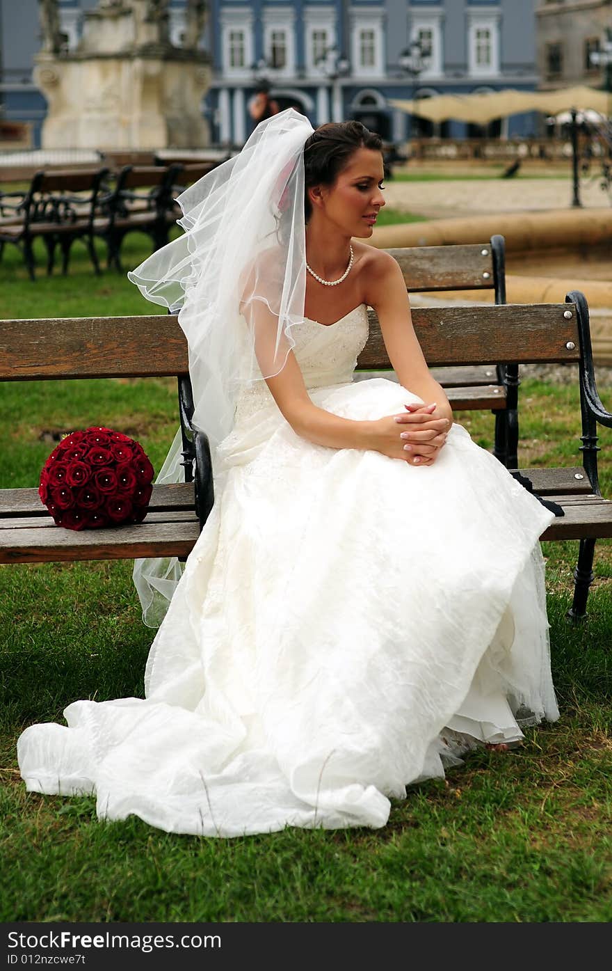 Bride posing before her wedding