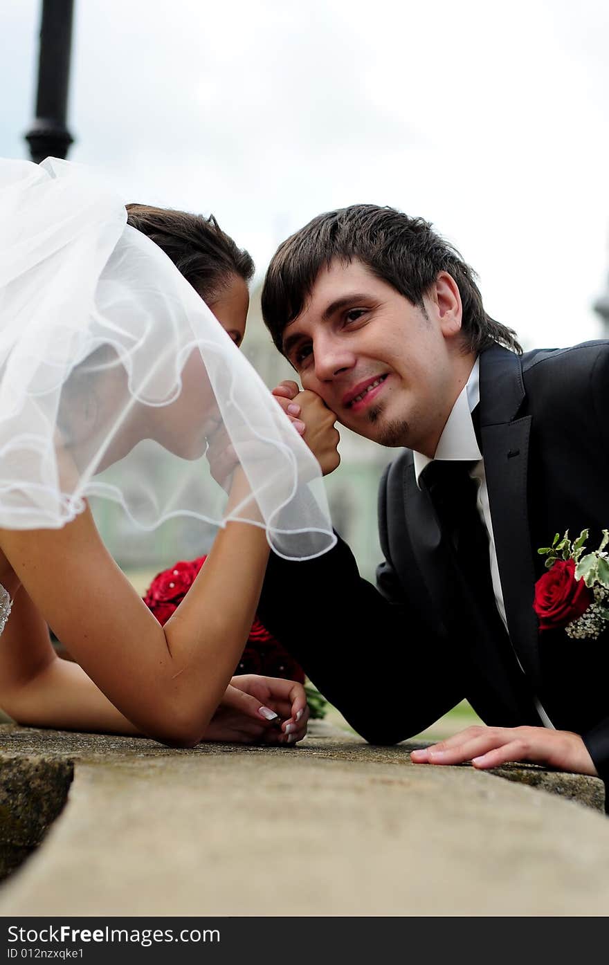 Portrait of bride and groom