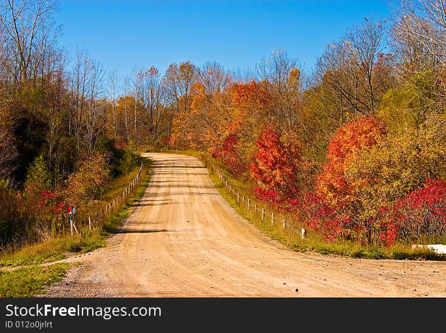 Beautiful cloudless fall day with vibrant colors. Beautiful cloudless fall day with vibrant colors