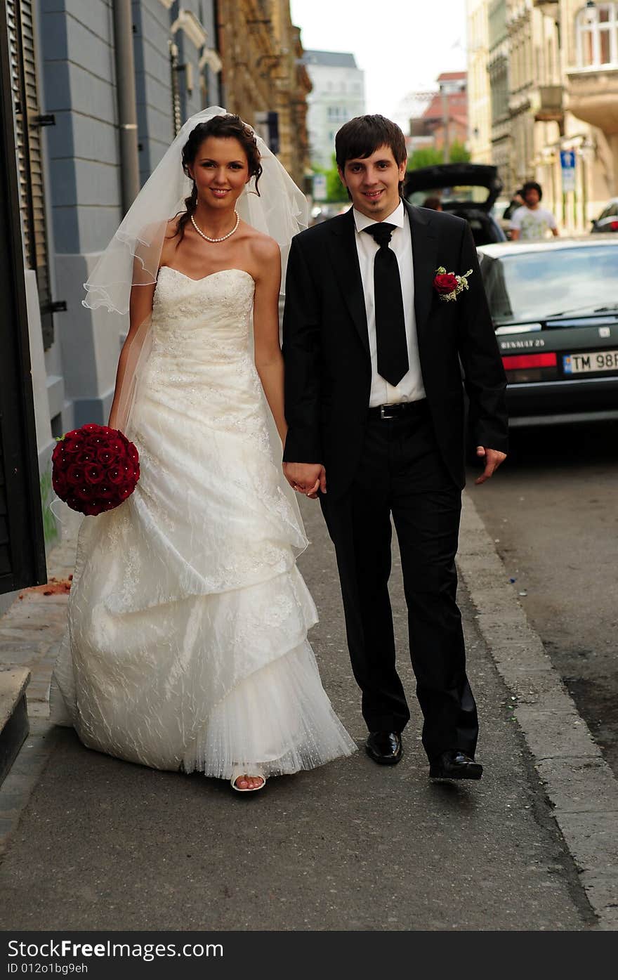 Portrait of bride and groom