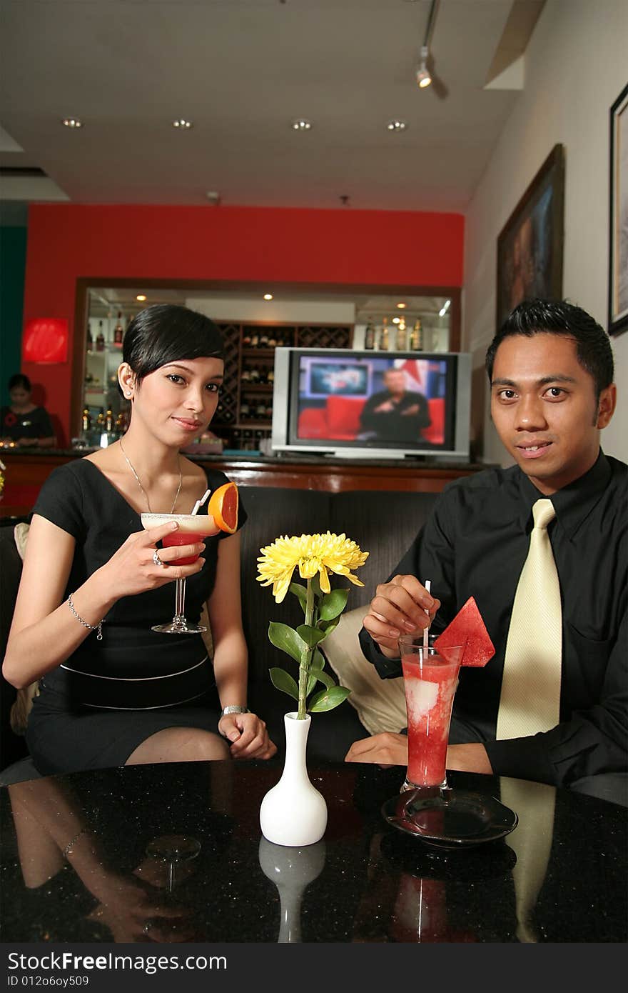 Couple at bar