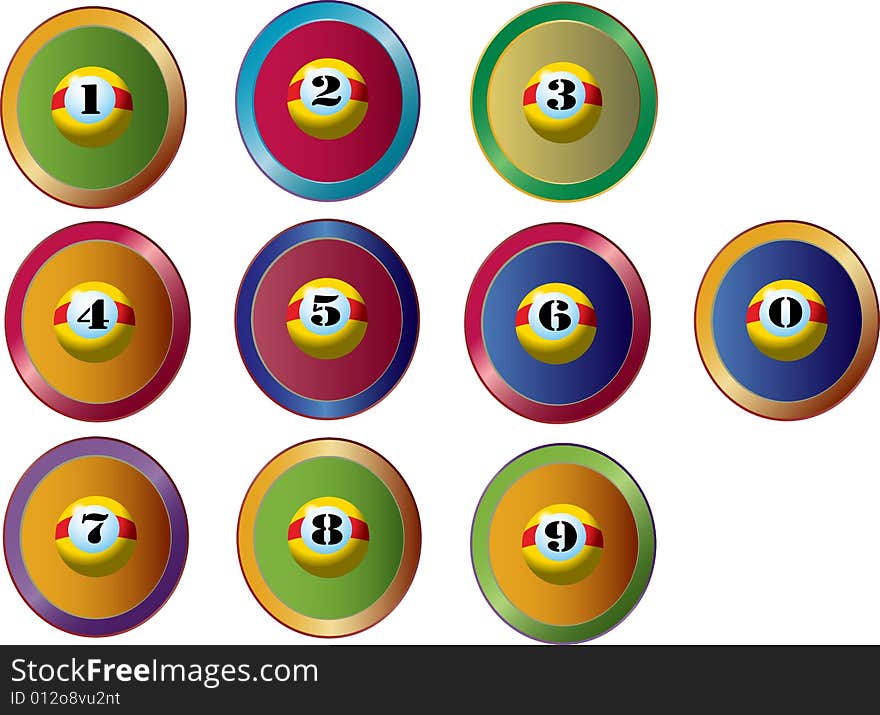 The multicolor badge with many numberballs