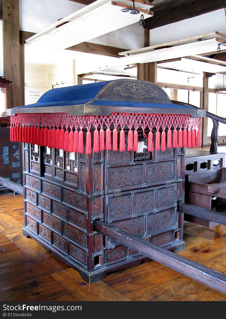 A old-fashion sedan chair in seoul, korea