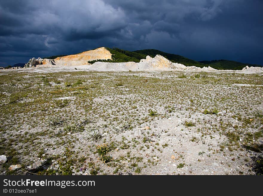 Image of a granite rock quarry in Hungary