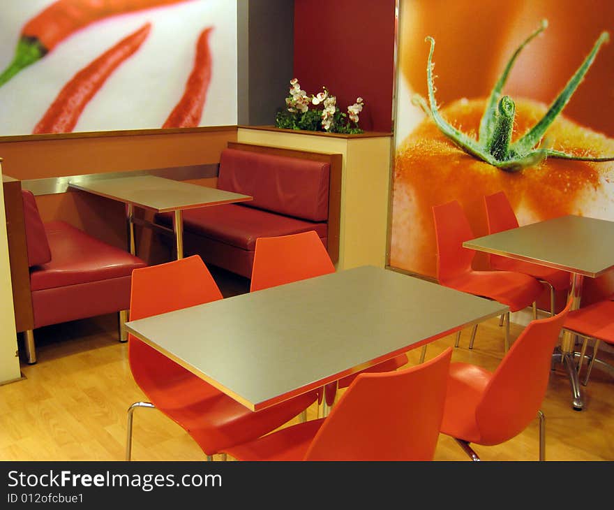 A modern set table and chair in dining place.