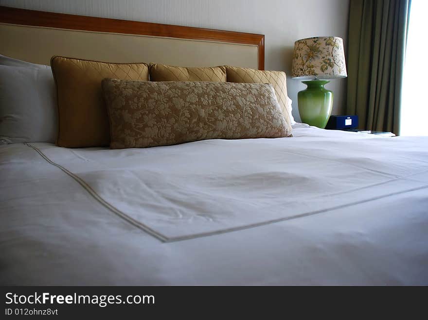 Luxury Hotel Room Bed with Pillows