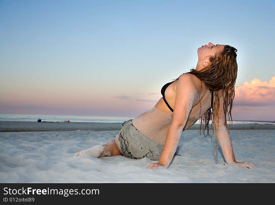 The fine girl on a beach