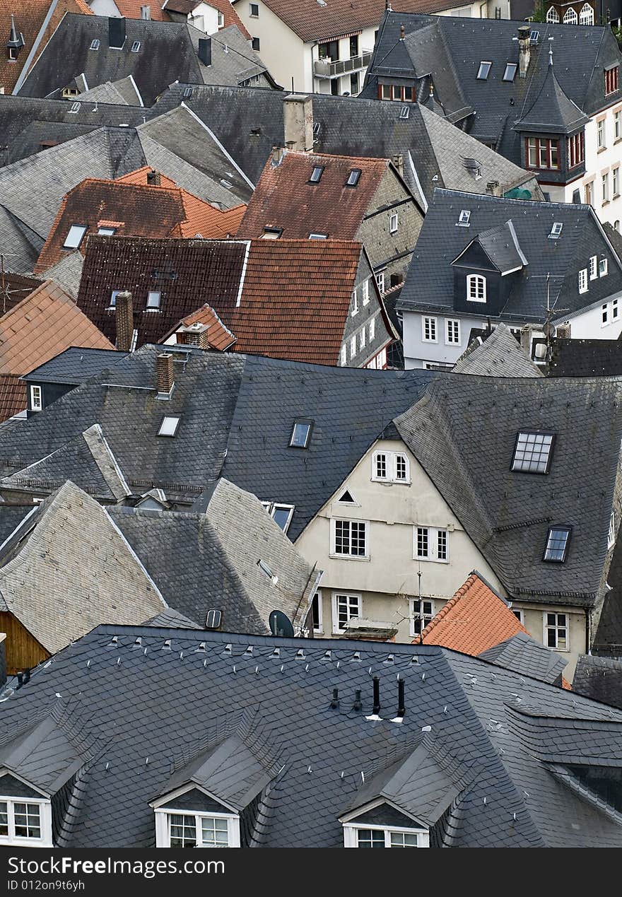 Roof tops of Marburg, germany