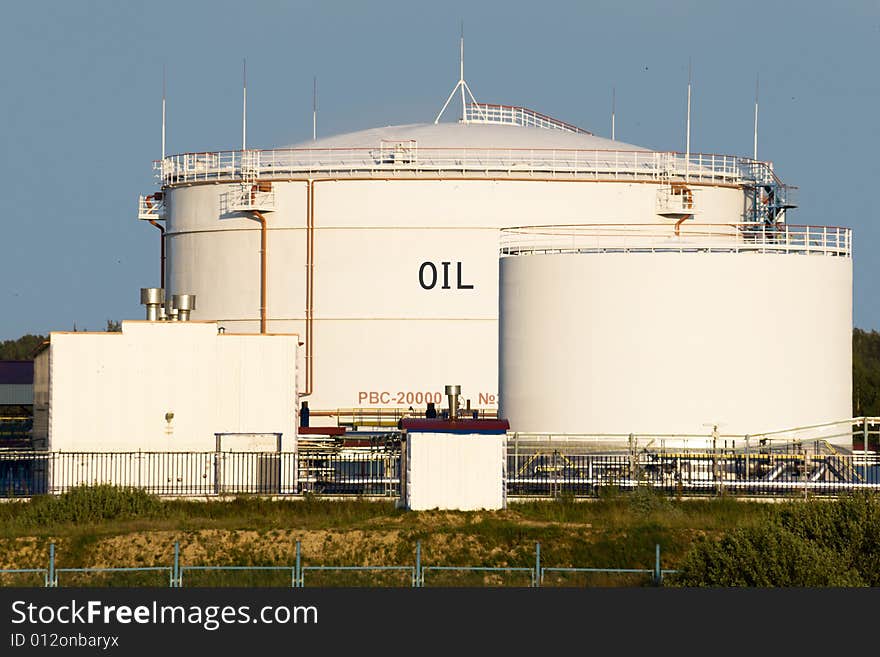 Tanks on oil loading rack, Russia