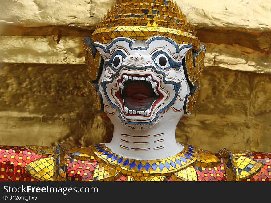 A  fighter in a temple at Bangkok, Thailand