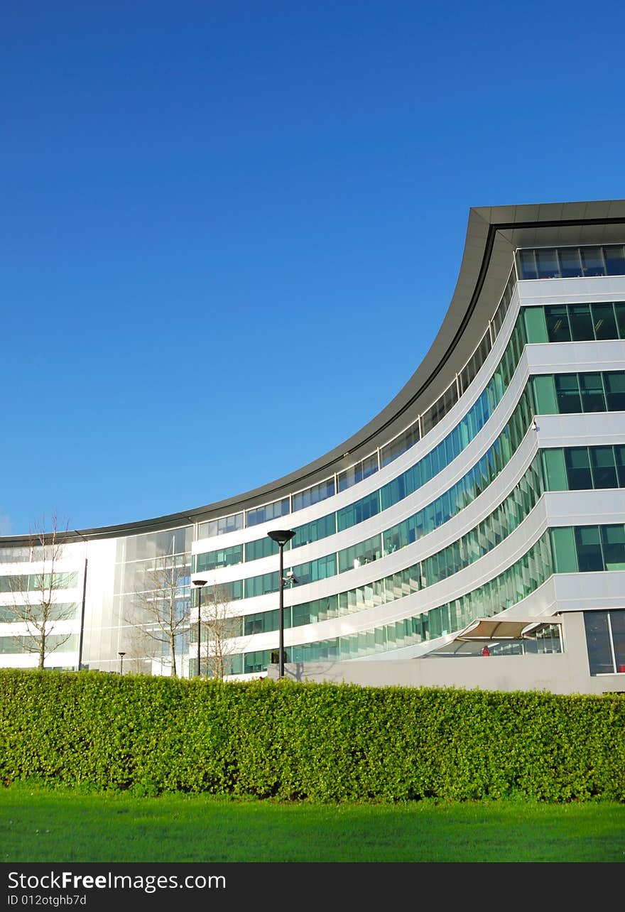 Modern building on a background of blue sky