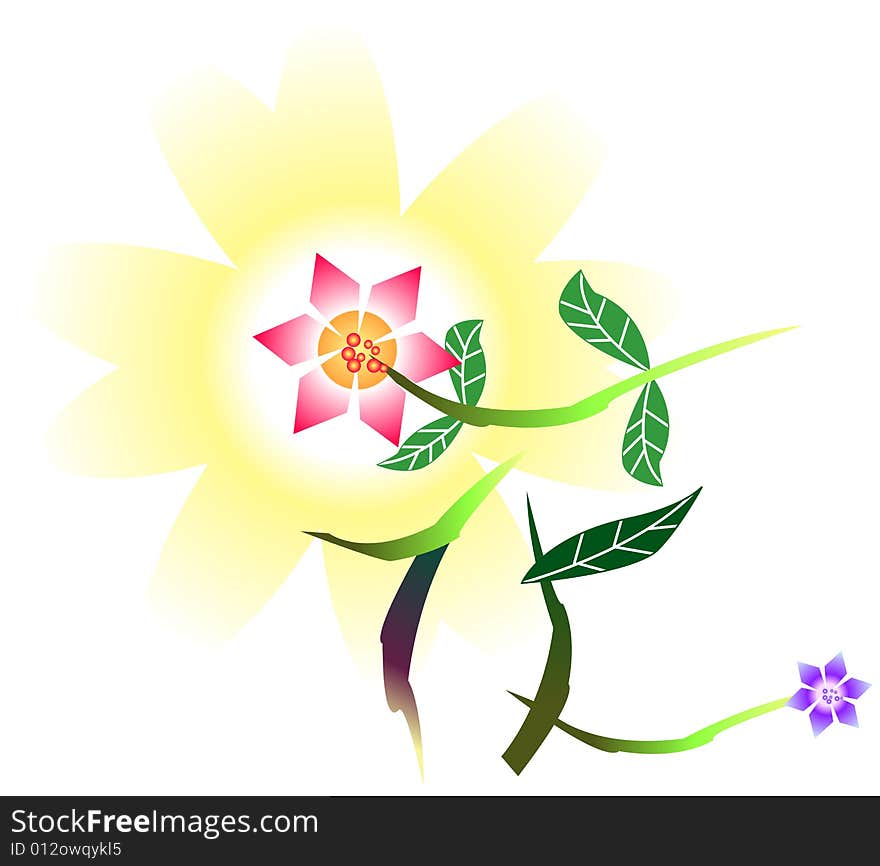 Abstract Flower - Chinese Word with White Color Background. Abstract Flower - Chinese Word with White Color Background