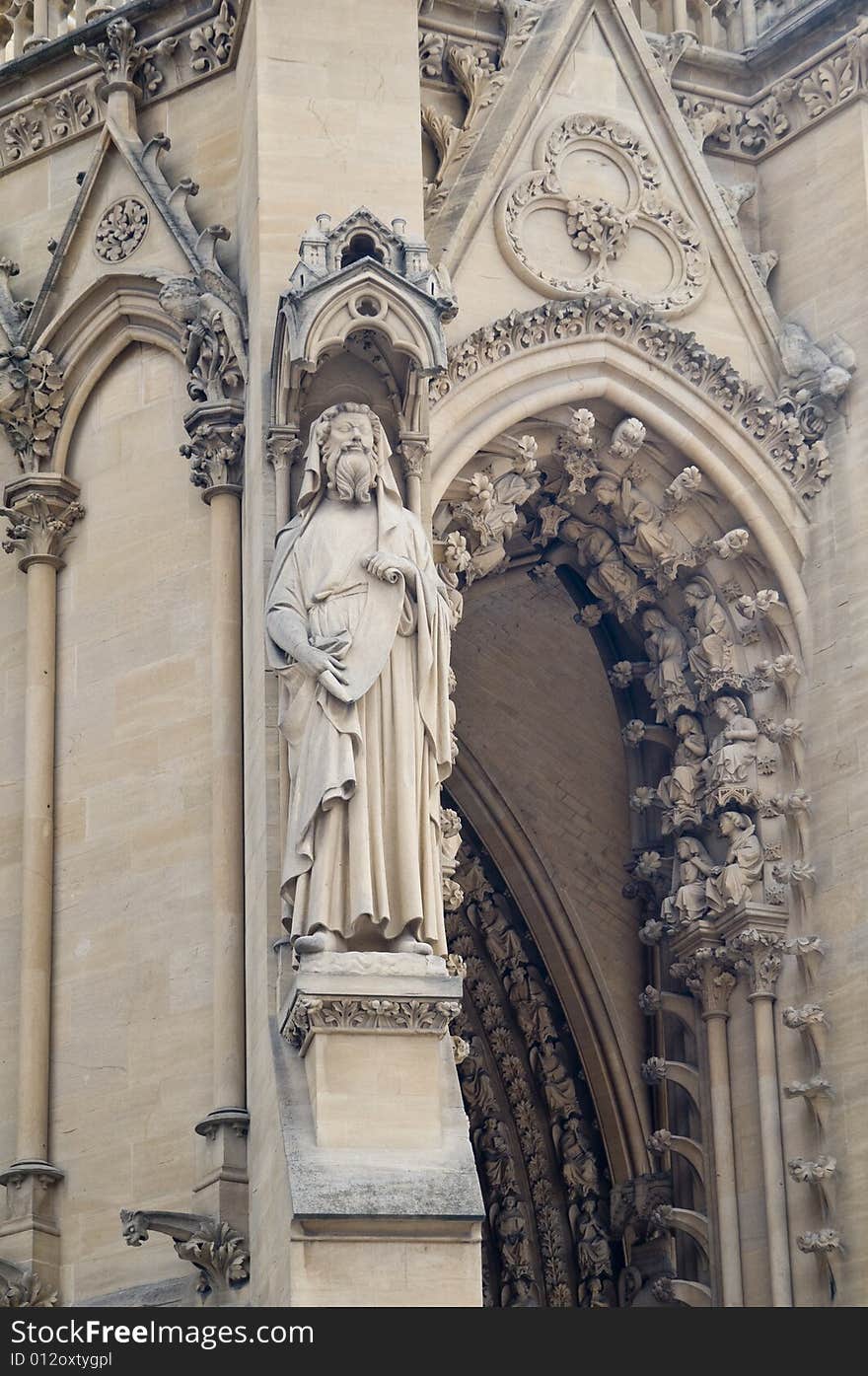 Cathedral St Etienne details located in Metz, France