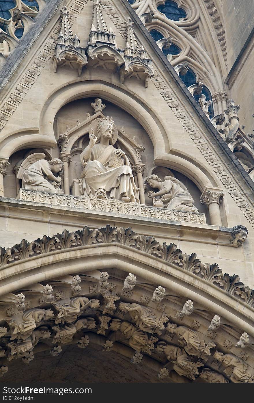 Cathedral St Etienne details located in Metz, France