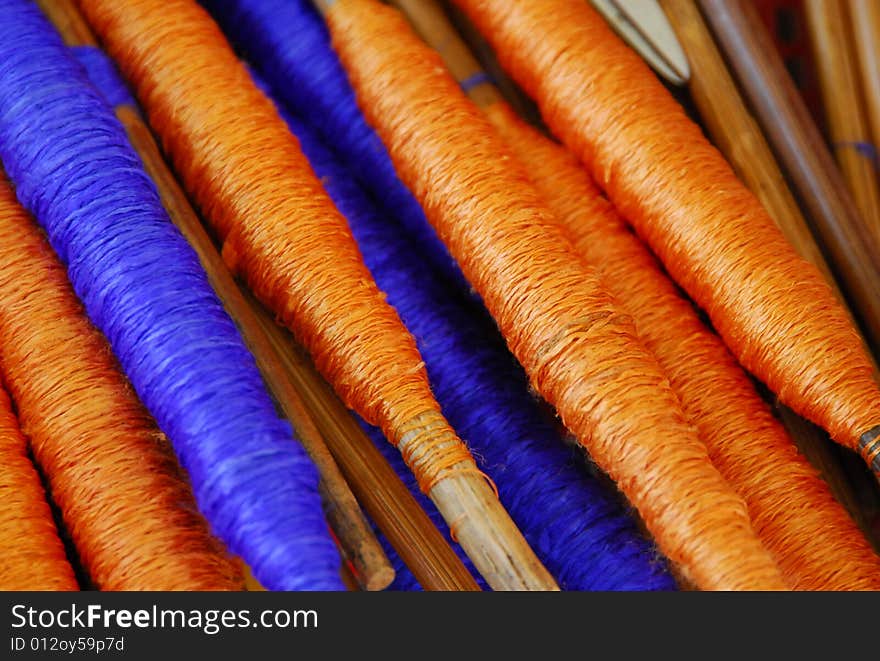 Vibrant silk spools