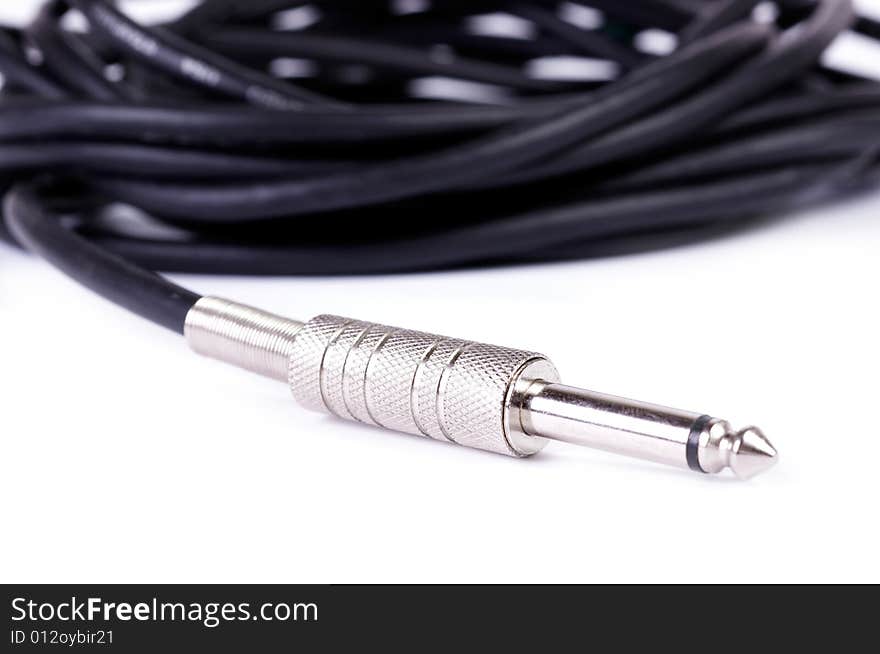 Guitar  cable isolated on white