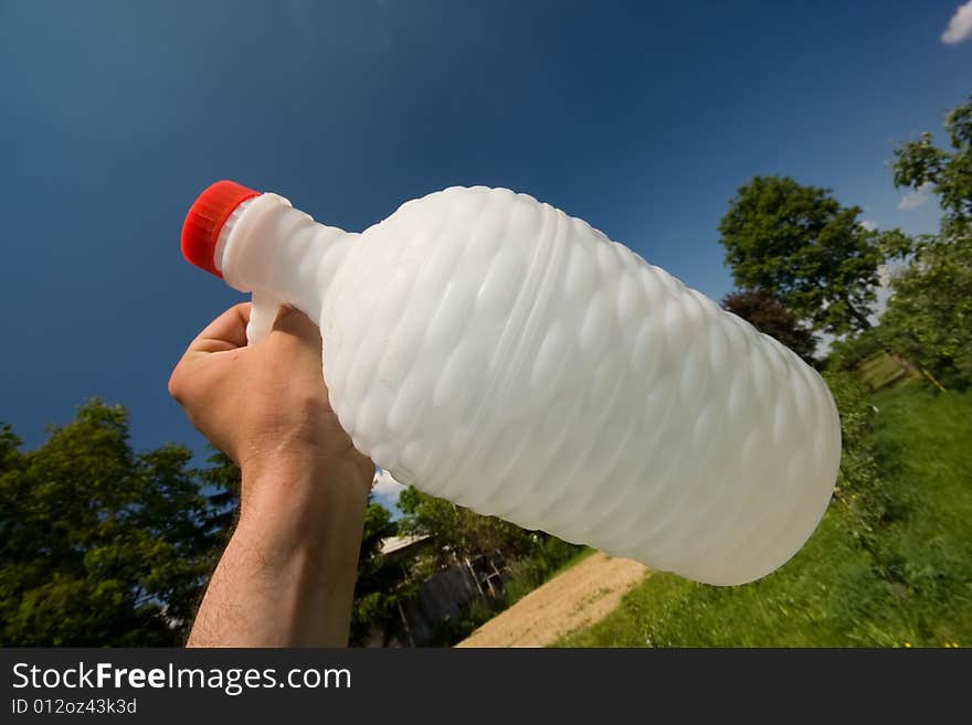 Plastic bottle for wine storing