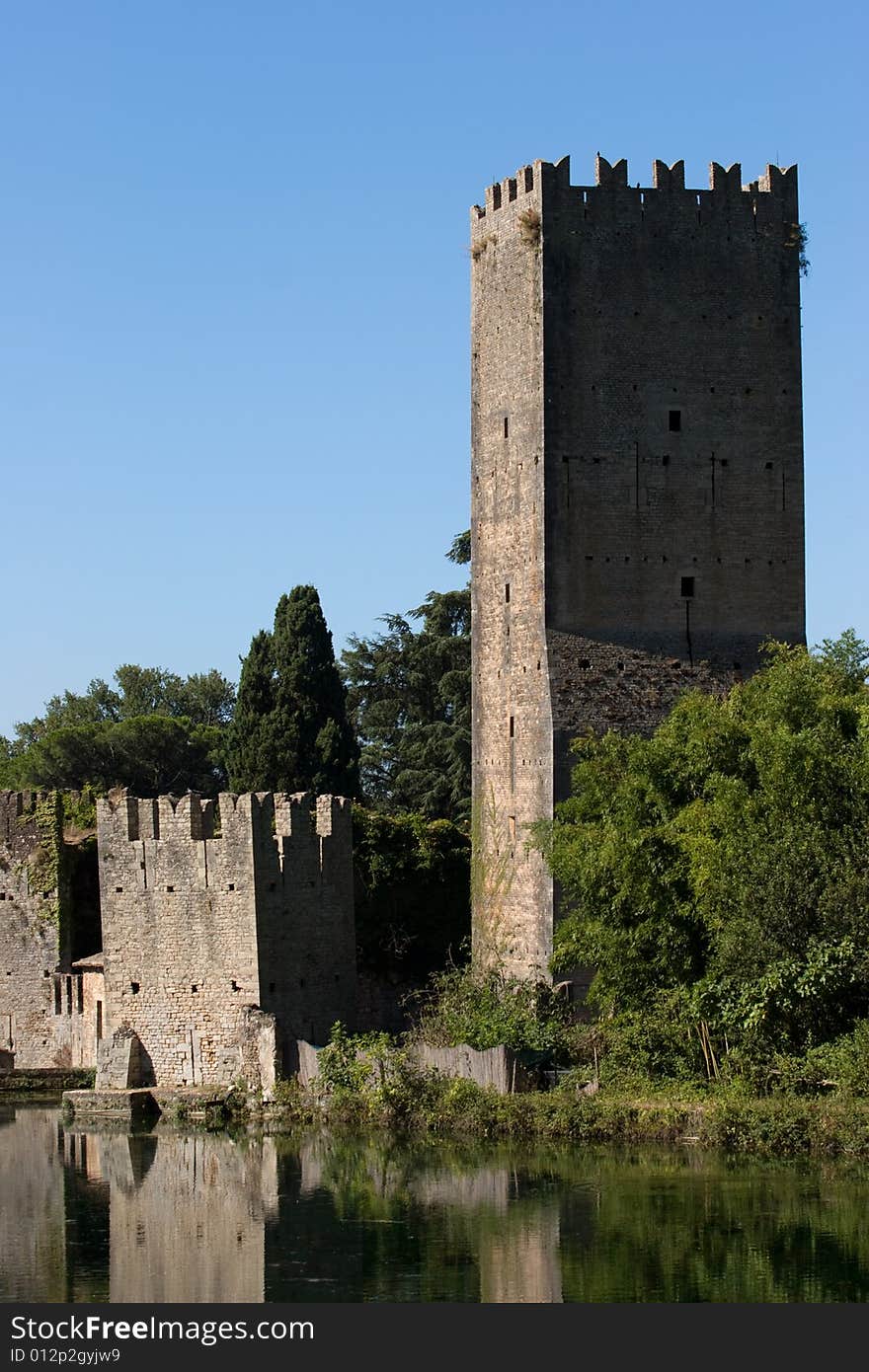 A view of the italian castle in ninfa whose owne is the royal crown of england. A view of the italian castle in ninfa whose owne is the royal crown of england